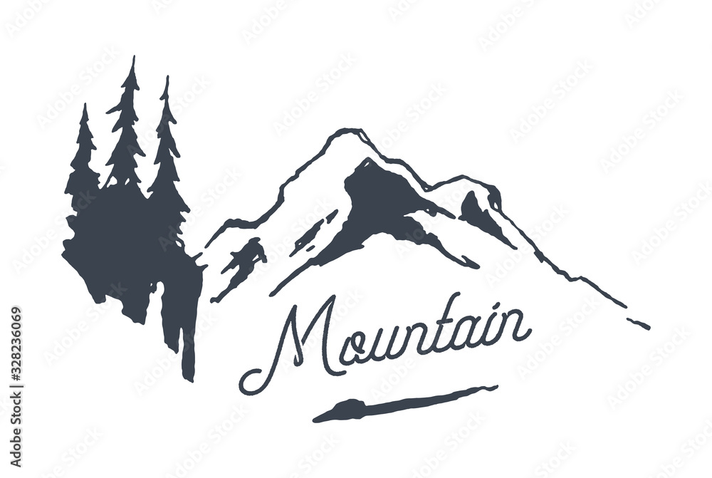 Vintage mountain logo type nature traveling vector