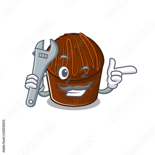 Smart Mechanic chocolate candy cartoon character design