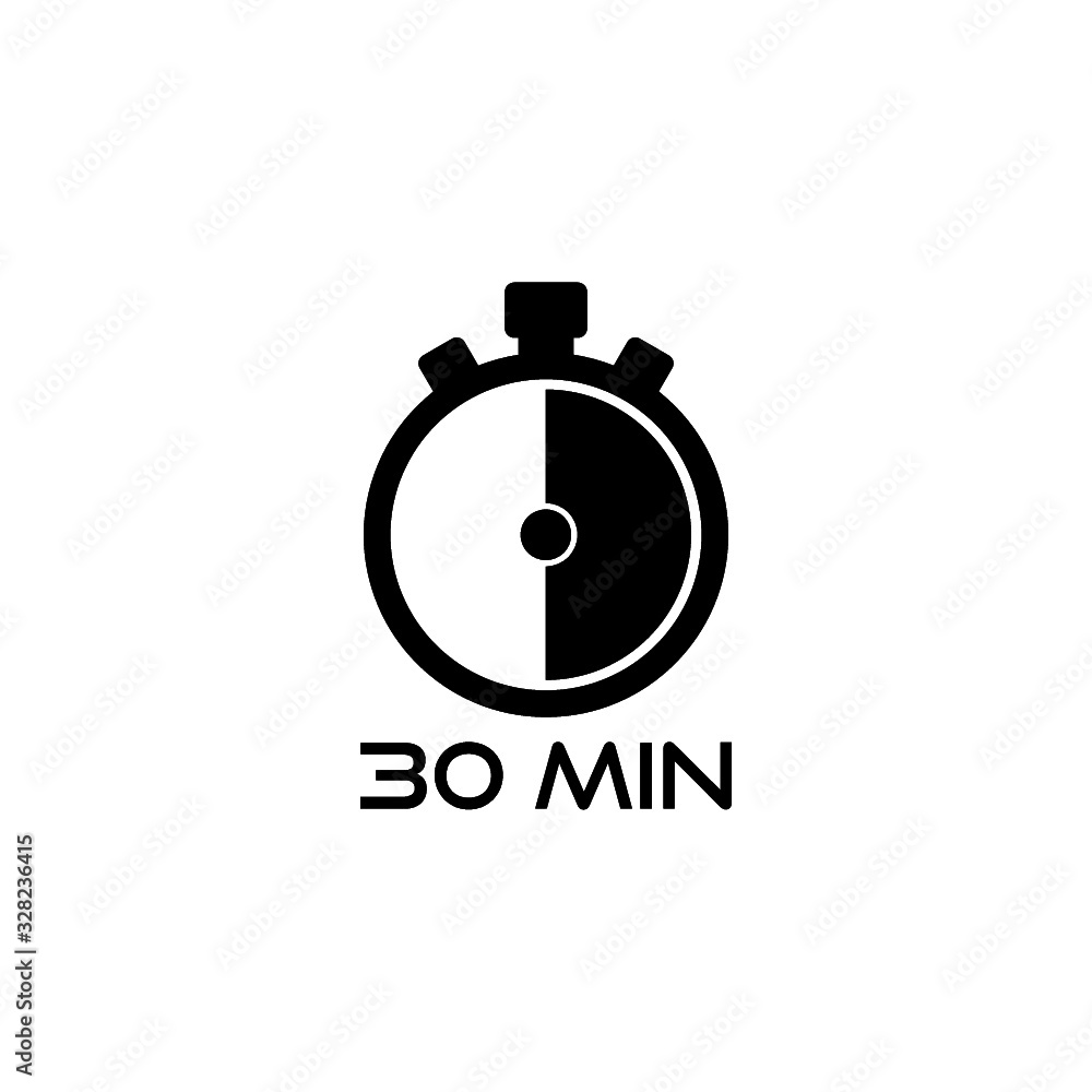 30 minute icon isolated on white background 30 minute icon isolated on white background