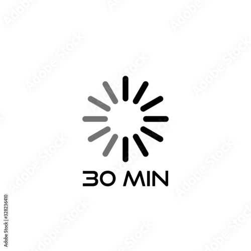 30 minute icon isolated on white background