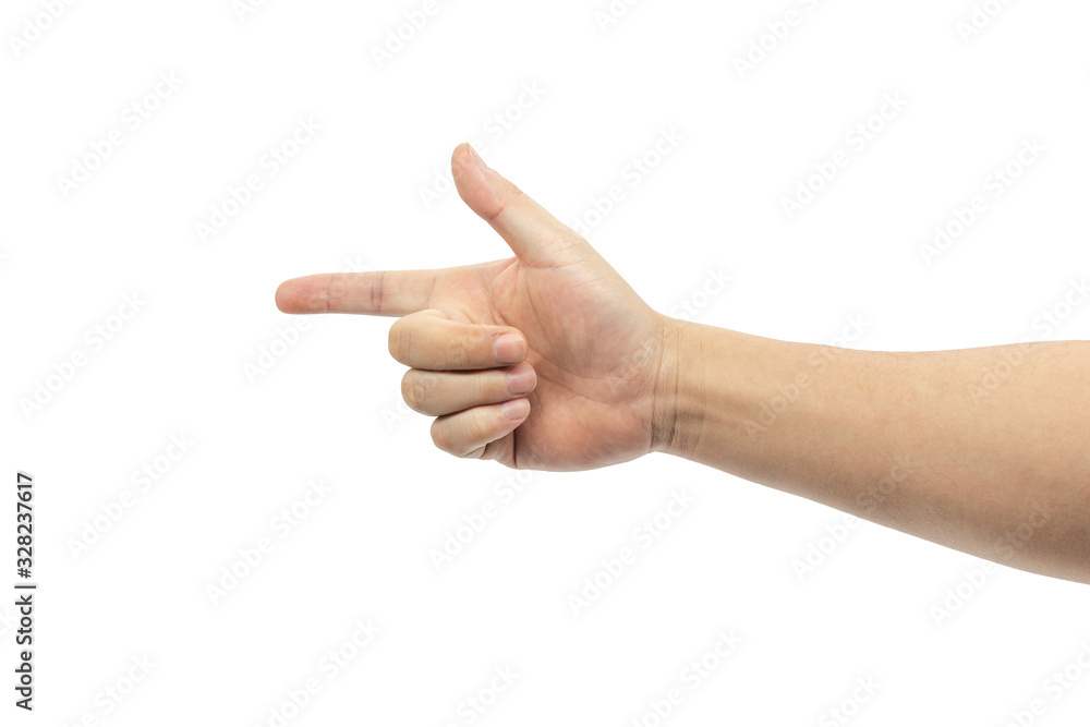 One hand showing pistol metaphor One hand showing pistol metaphor