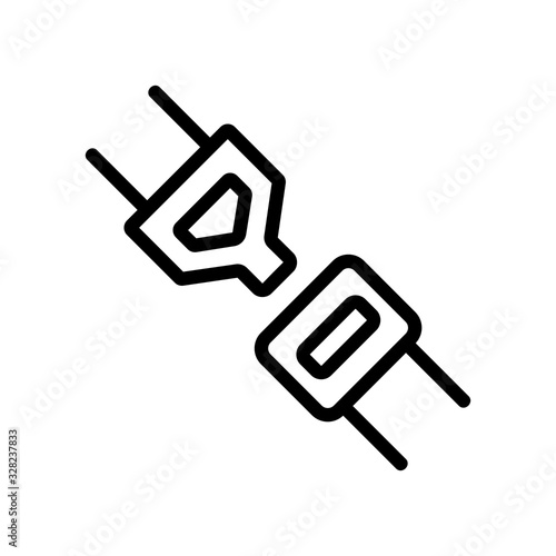 Seat belt icon vector. Thin line sign. Isolated contour symbol illustration