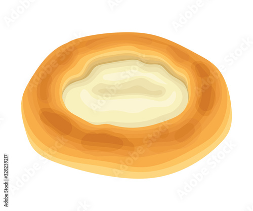 Tasty Wheat Pastry with Sweet Filling Vector Food Element