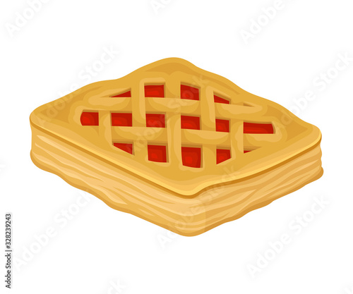 Bakery Product with Jam Filling Vector Illustrated Item