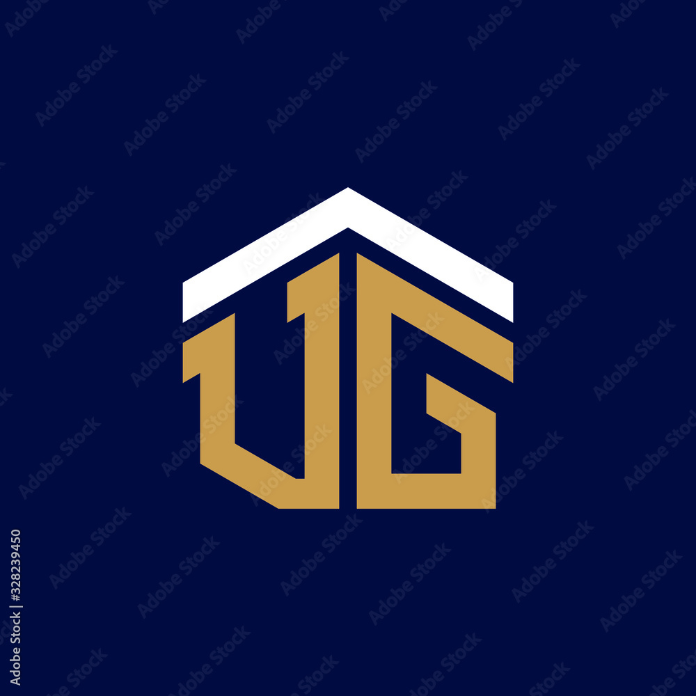 Initial Letters VG House Logo Design Initial Letters VG House Logo Design