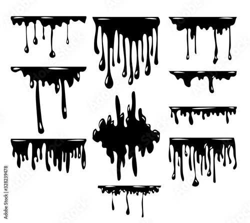 Fototapeta dripping vector set collection graphic clipart design