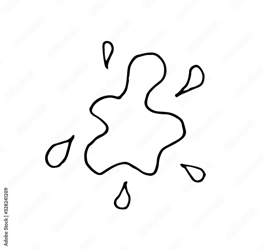 Obraz premium vector hand drawn doodle illustration tile with inc splash, blots, smudge and brush strokes