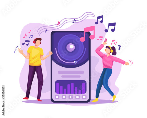 People streaming music in online platform