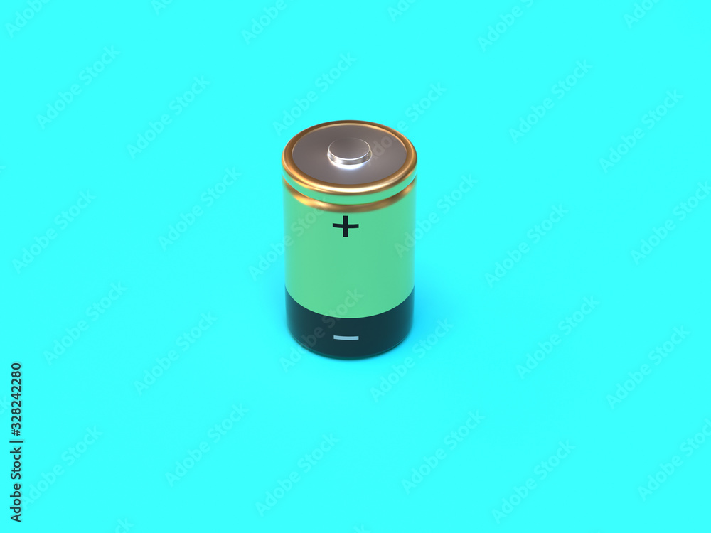 gold battery green background 3d rendering gold battery green background 3d rendering