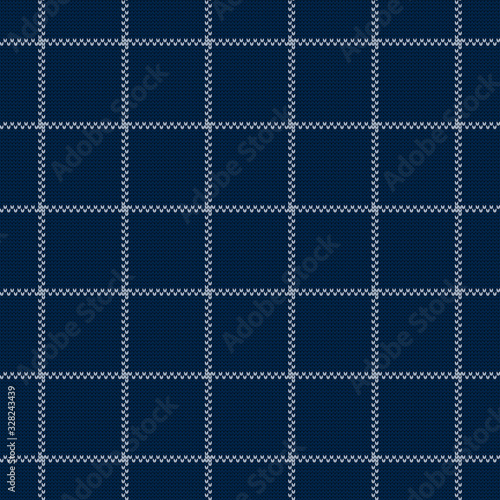 Vector knitted seamless checkered pattern..