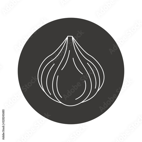 Garlic line icon flat design
