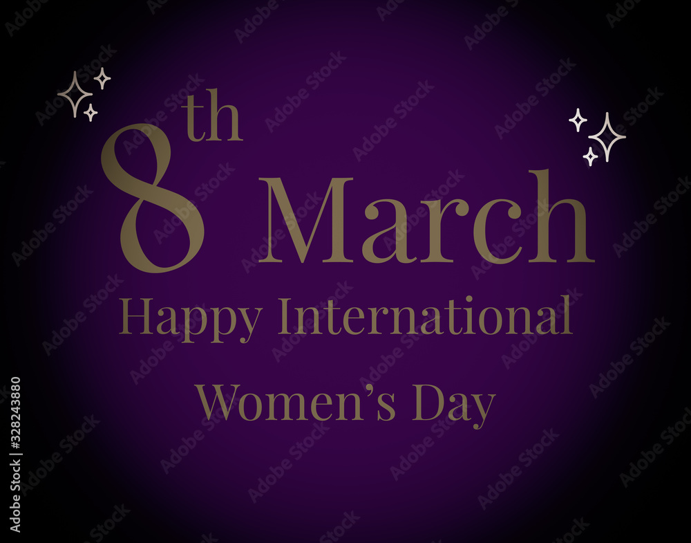 Happy international women's day wishes greeting card on abstract background, graphic design illustration wallpaper