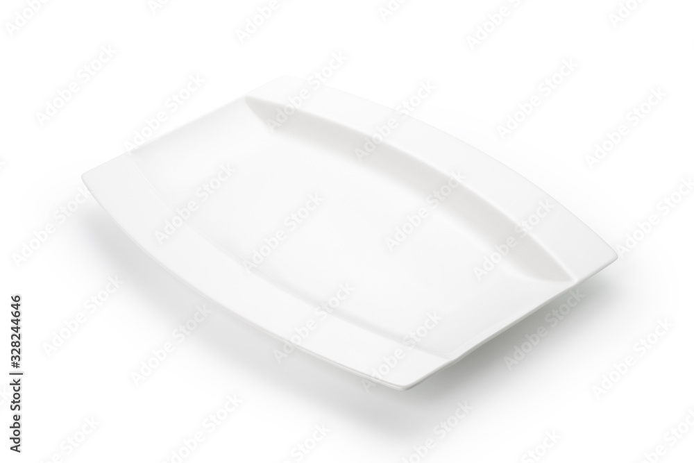 Empty white plate isolated on white background Empty white plate isolated on white background