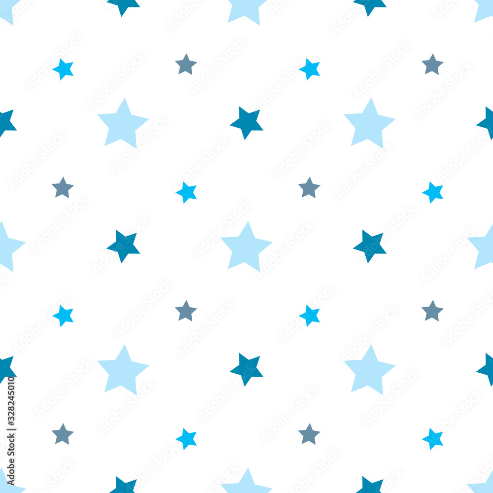 Seamless pattern in charmed cozy blue stars on white background for plaid, fabric, textile, clothes, tablecloth and other things. Vector image. Seamless pattern in charmed cozy blue stars on white background for plaid, fabric, textile, clothes, tablecloth and other things. Vector image.