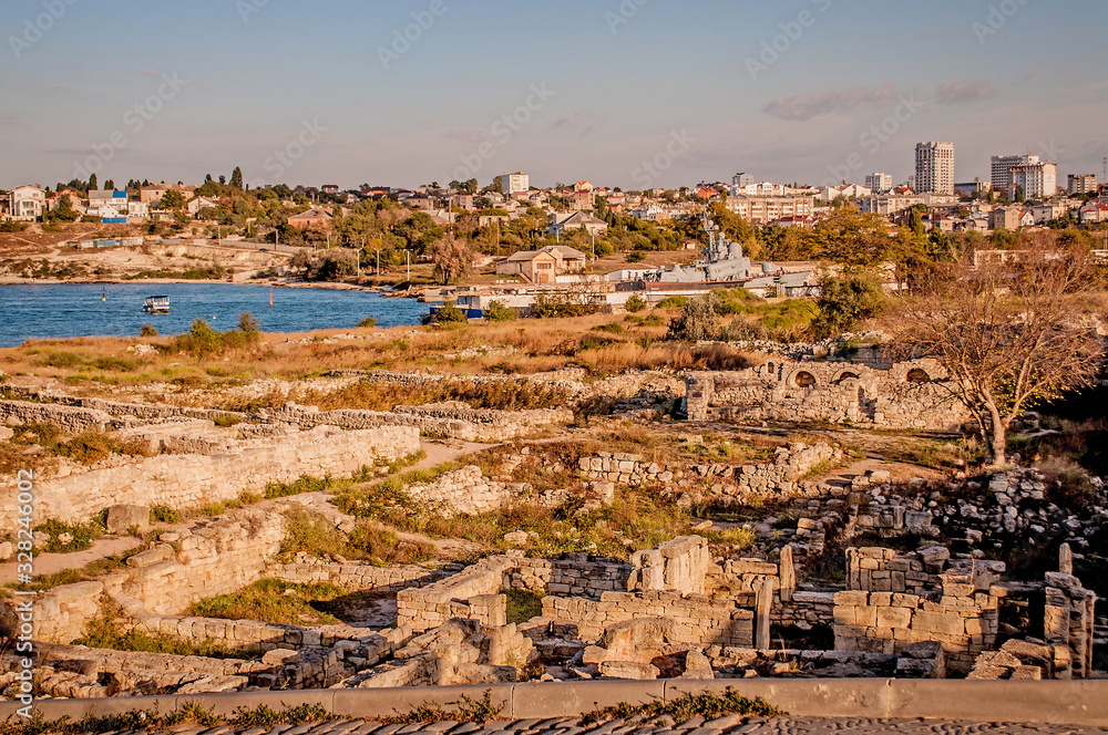 Obraz premium Chersonesos Tavrichesky - ancient city at Crimea peninsula