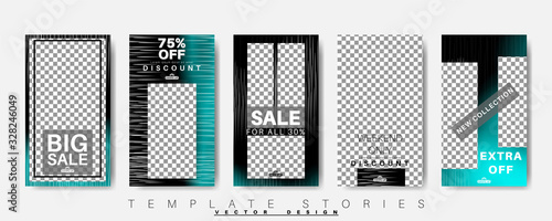 Social media stories templates. Layout pack. Vector illustration
