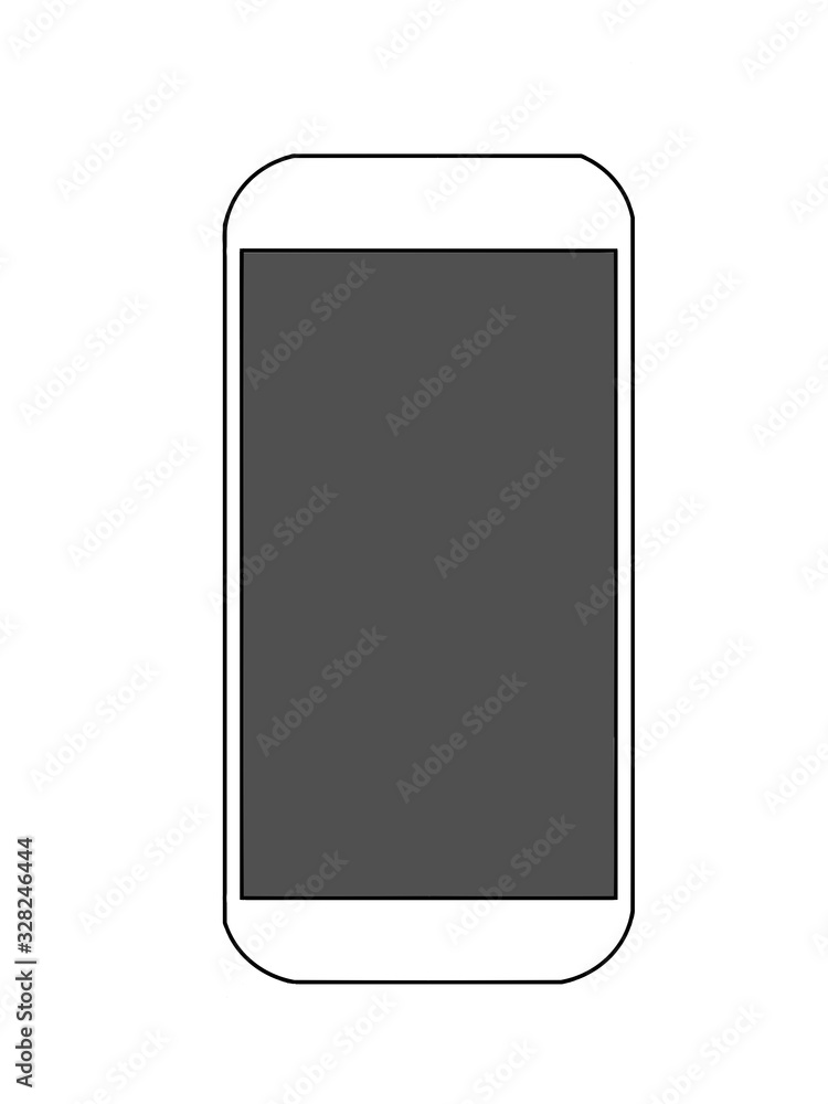 black smartphone with blank screen isolated on white black smartphone with blank screen isolated on white