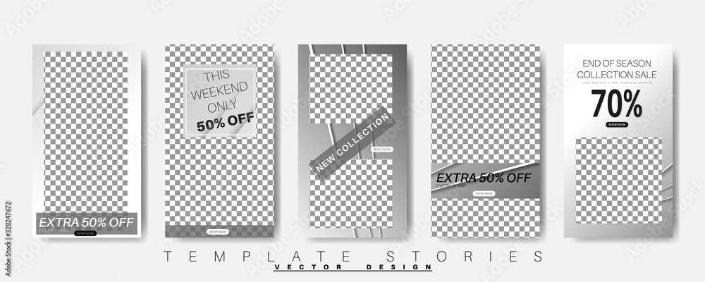 Social media stories templates. Layout pack. Vector illustration