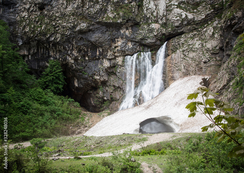 Gegsky Falls - one of the largest waterfalls of Abkhazia photo