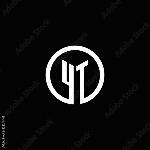 YT monogram logo isolated with a rotating circle