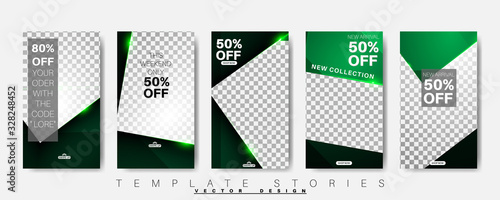 Social media stories templates. Layout pack. Vector illustration