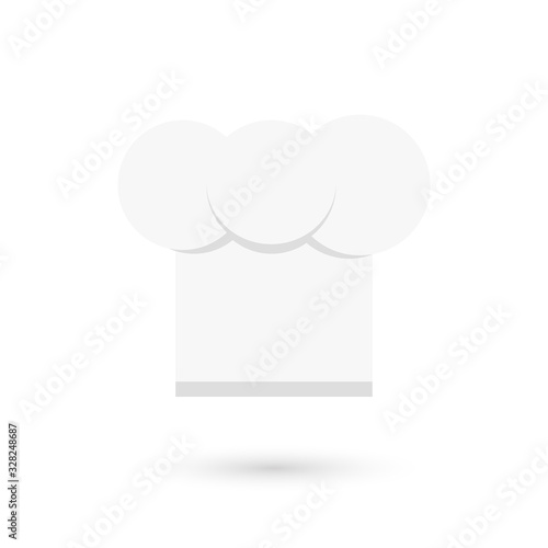 Kitchenware chef's hat flat icon. Vector