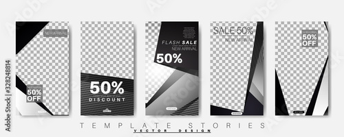 Social media stories templates. Layout pack. Vector illustration