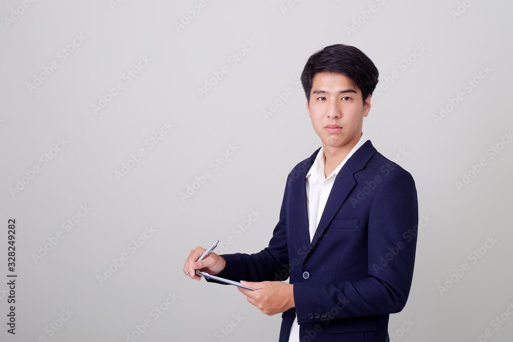 Asian businessman architect on white background Asian businessman architect on white background