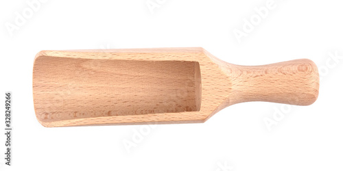 wooden scoop isolated on a white background