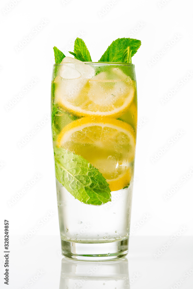 Cold summer drink on white background Cold summer drink on white background