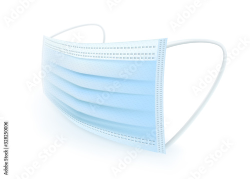 Protective mask with ear strap Cover mouth and nose, preventing dust, odor and various germs. Realistic vector file.