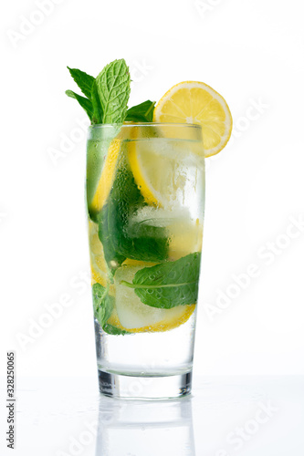 Cold summer drink on white background