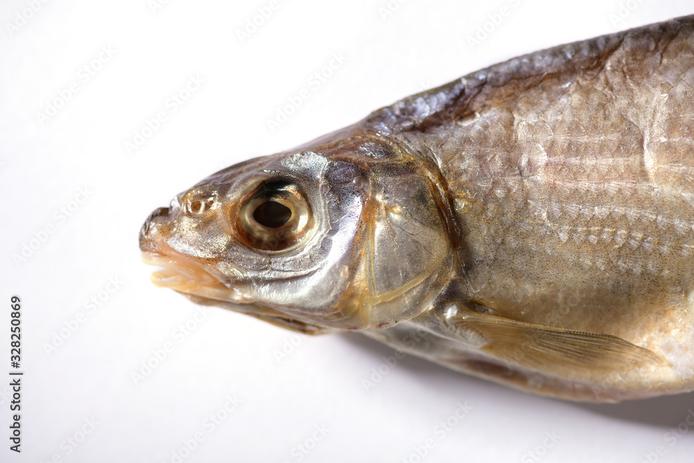 dried fish fisherman on a white background dried fish fisherman on a white background