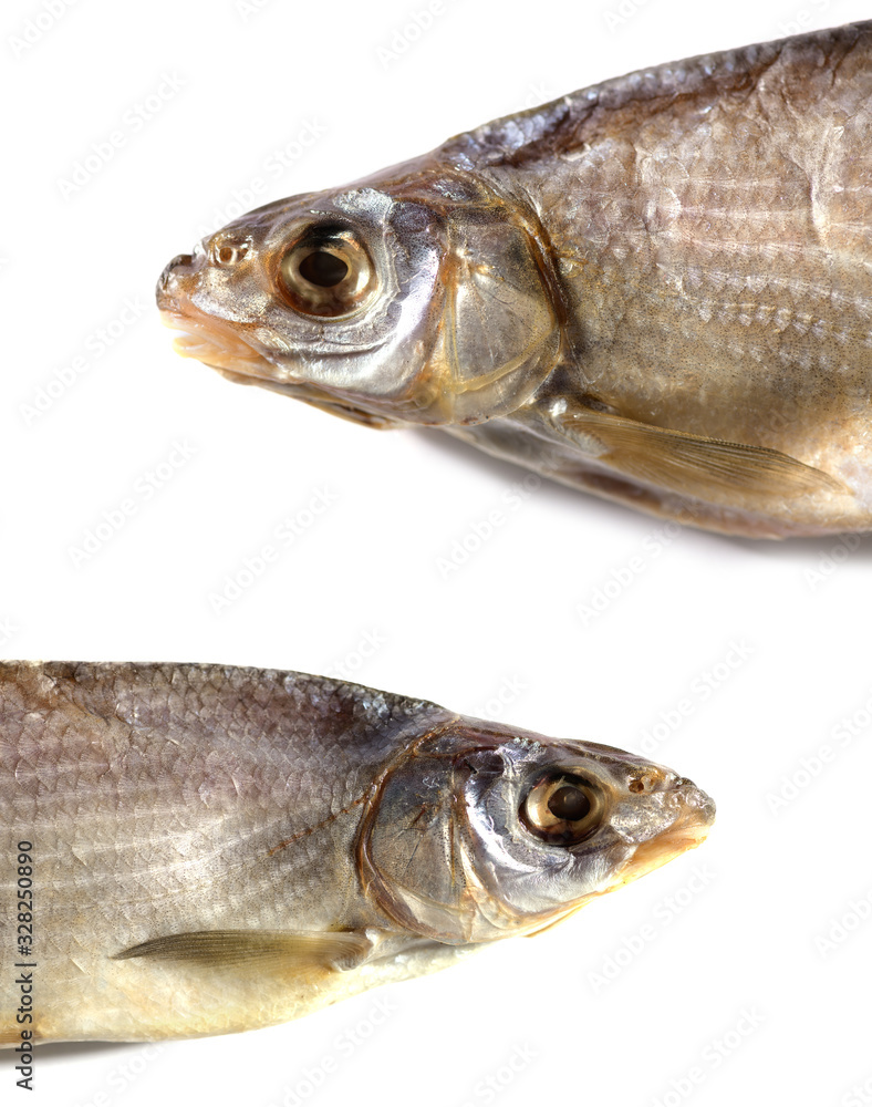 dried fish fisherman on a white background dried fish fisherman on a white background
