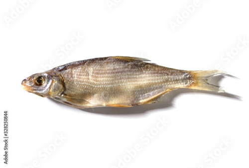 dried fish fisherman on a white background