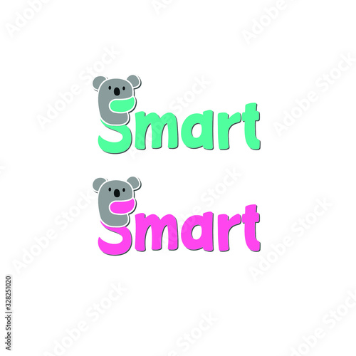 Fototapeta Naklejka Na Ścianę i Meble -  smart koala logo design 