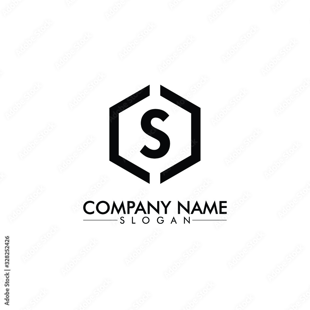hexagon shape with S letter company name logo design vector hexagon shape with S letter company name logo design vector