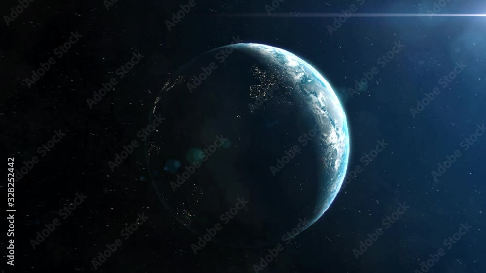 Realistic Planet Earth From Orbit Establishing Shot Realistic Planet Earth From Orbit Establishing Shot