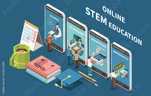 STEM Education Isometric Composition 