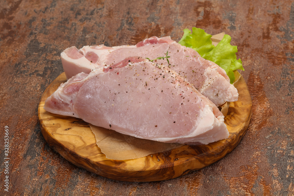 Raw pork meat steak for grill Raw pork meat steak for grill