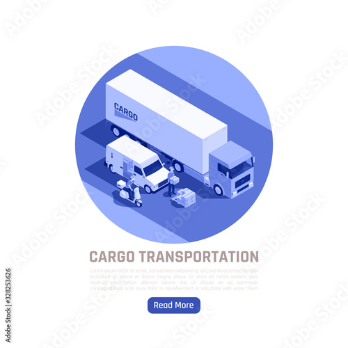 Cargo Transportation Isometric Design Concept