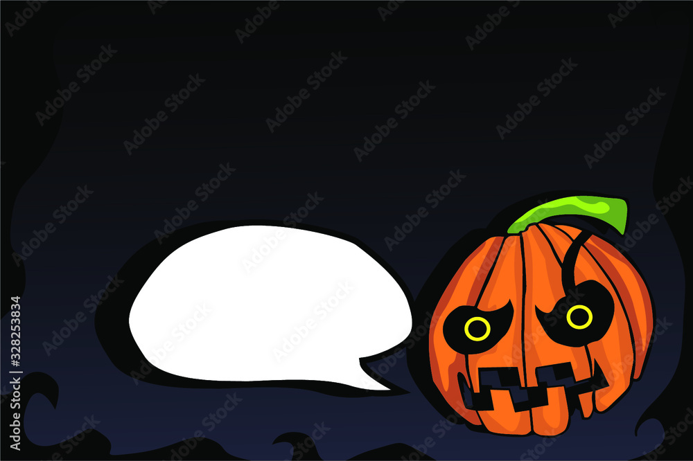 happy halloween card with pumpkin