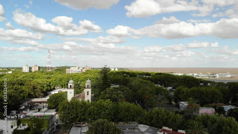 Aerial view of Basílica del Santísimo Sacramento in Colonia del Sacramento, Uruguay Aerial view of Basílica del Santísimo Sacramento in Colonia del Sacramento, Uruguay