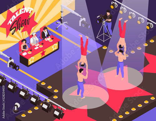 Talent Show Isometric Composition 