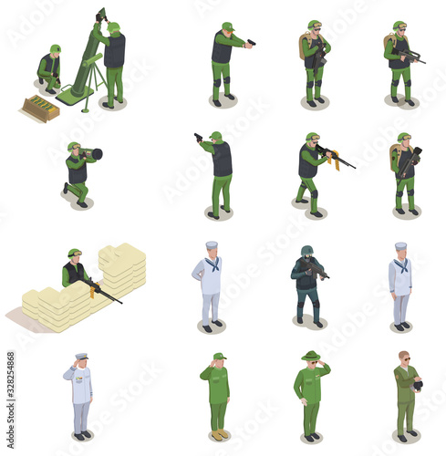 Army Soldiers People Set