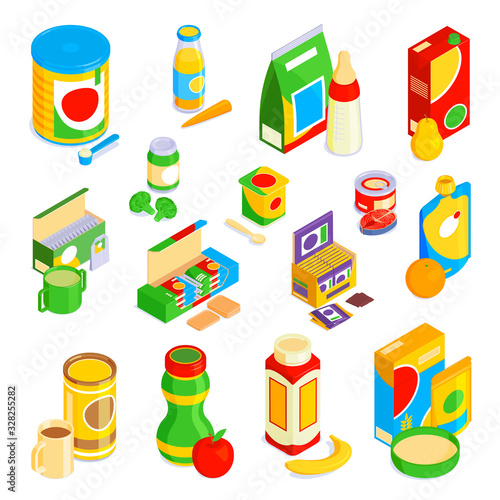 Baby Food Icons Set