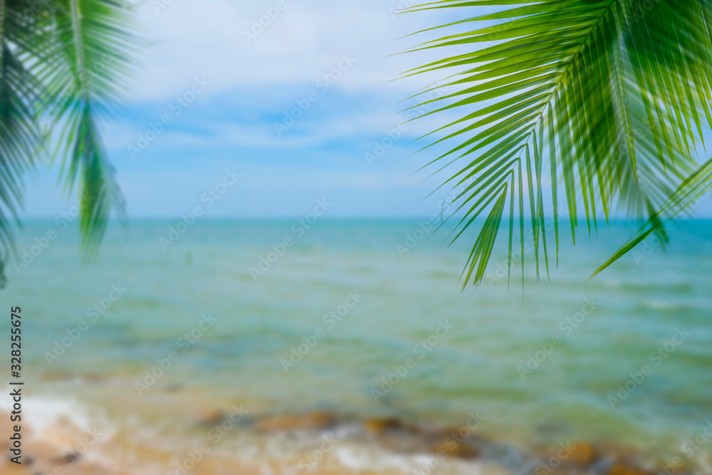 Coconut trees on the beach for summer vacation concept Coconut trees on the beach for summer vacation concept