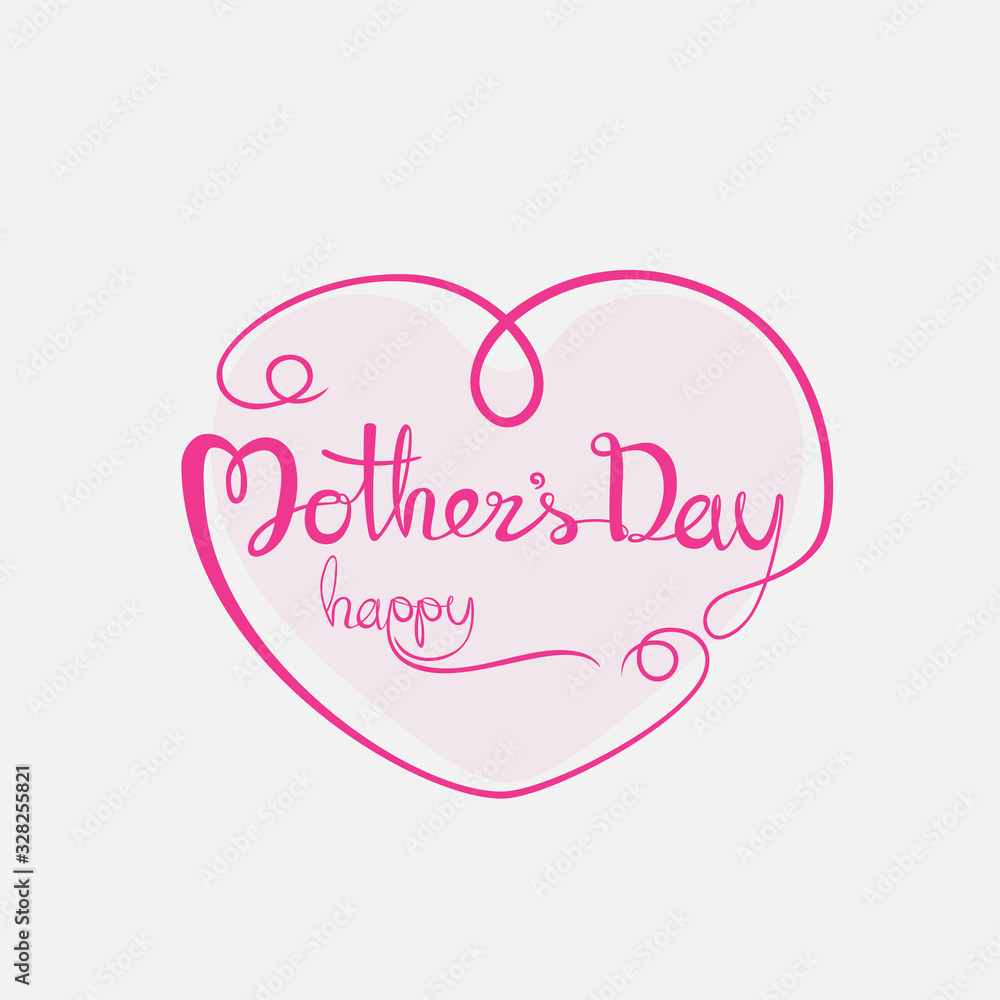 Happy Mother's Day Calligraphy Background.Happy Mother's Day Typographical Design Elements.Flat vector illustration