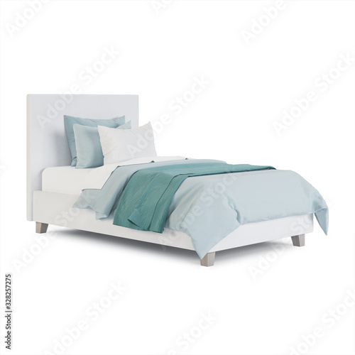 Baby bed on a white background. Clipping path included. 3D rendering.