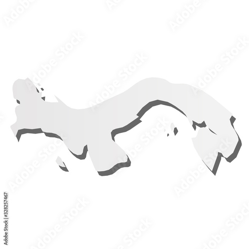 Panama - grey 3d-like silhouette map of country area with dropped shadow. Simple flat vector illustration